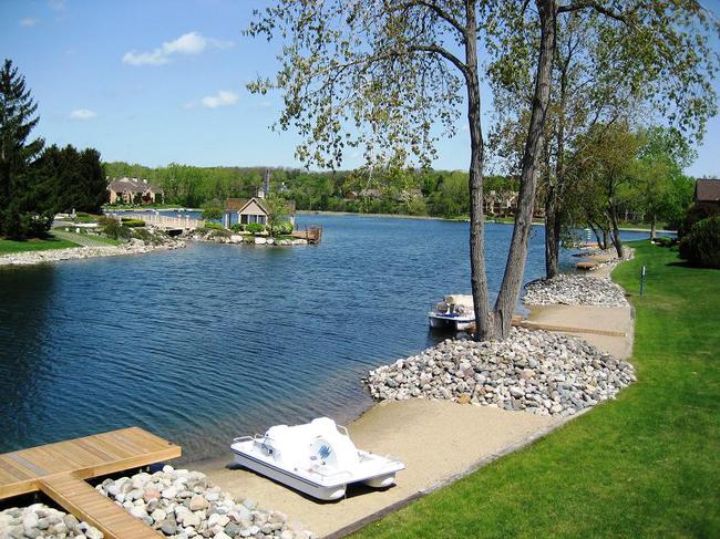 Blue Heron Pointe condos, Northville MI. View of the water.