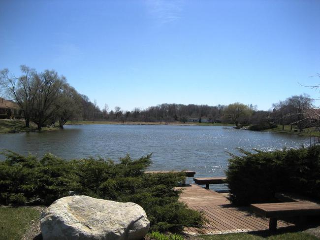 Crosswinds West, Novi MI condos. Pond view.